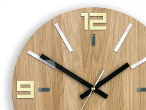 ModernClock Drevené nástenné hodiny Dexi 33 cm dub prírodný