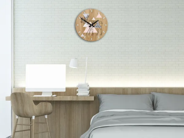 ModernClock Drevené nástenné hodiny Los 33 cm dub prírodný