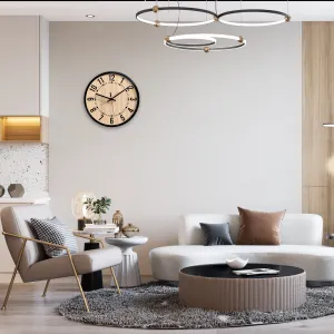 ModernClock Bambusové nástenné hodiny Bruno 30 cm hnedé/čierne