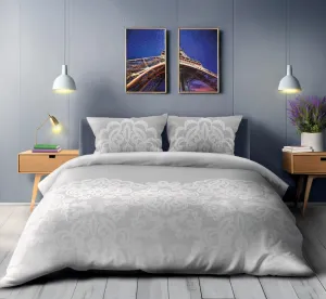 Faro Bavlnené saténové obliečky Piano 002 140x200 cm + 70x90 cm sivé