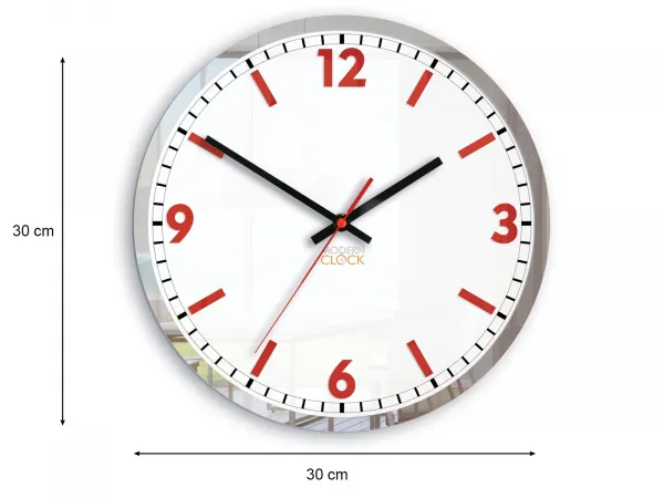 ModernClock Nástenné hodiny solárne 30 cm červené