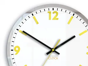 ModernClock Nástenné hodiny solárne 30 cm žlté