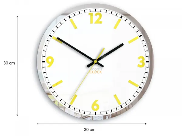 ModernClock Nástenné hodiny solárne 30 cm žlté