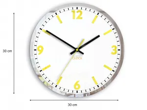 ModernClock Nástenné hodiny solárne 30 cm žlté