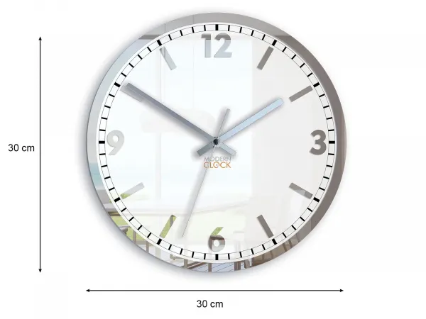 ModernClock Nástenné hodiny solárne 30 cm zrkadlové