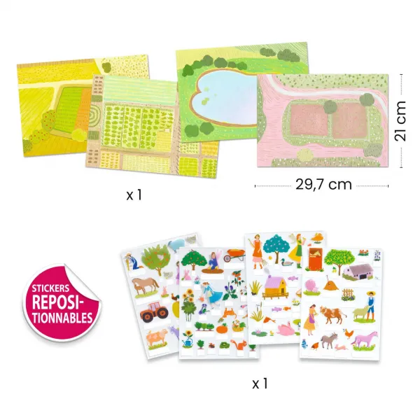 Kreatívna súprava so zdvíhacími samolepkami – 3D scény – farma