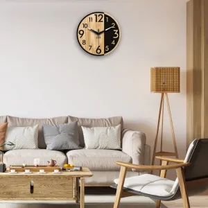 ModernClock Drevené nástenné hodiny Alfred 33 cm dub prírodný/čierny