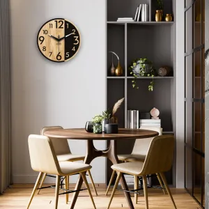 ModernClock Drevené nástenné hodiny Alfred 33 cm dub prírodný/čierny