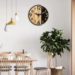 ModernClock Drevené nástenné hodiny Alfred 33 cm dub prírodný/čierny