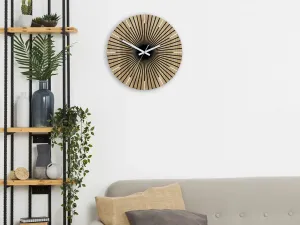 ModernClock Drevené nástenné hodiny Arian 33 cm dub prírodný/čierny
