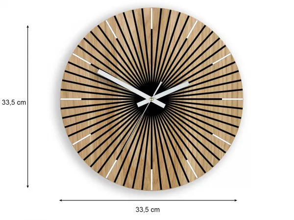 ModernClock Drevené nástenné hodiny Arian 33 cm dub prírodný/čierny