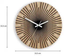 ModernClock Drevené nástenné hodiny Arian 33 cm dub prírodný/čierny