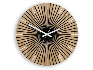 ModernClock Drevené nástenné hodiny Arian 33 cm dub prírodný/čierny