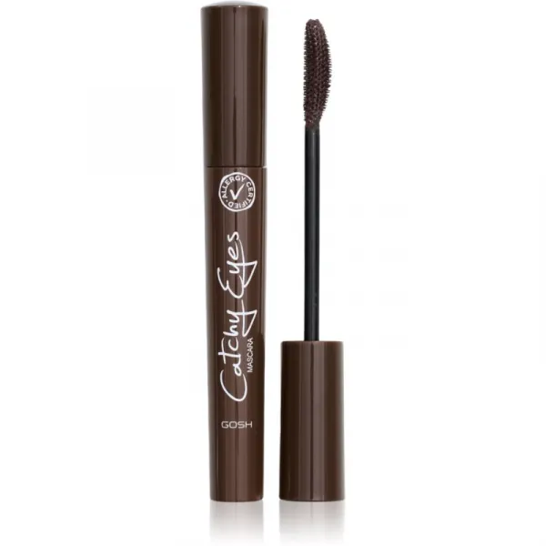 GOSH COPENHAGEN Catchy Eyes Allergy Certified objemová riasenka pre citlivé oči odtieň 002 Brown 8 ml