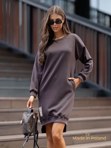 Resti Gravity Core Sweatshirt Dress with Side Zipper