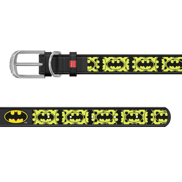 Kožený obojok Batman DC COMICS čierny, Obvod krku: 44-58 cm, širka: 35 mm