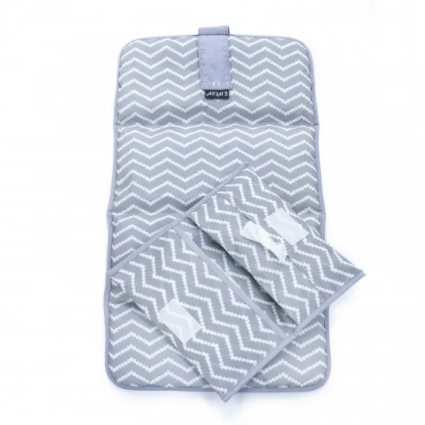 KipKep prebaľovací set NAPPER COMBI-SET Silver Grey (bavlna)