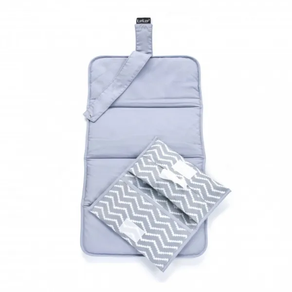 KipKep prebaľovací set NAPPER COMBI-SET Silver Grey (bavlna)