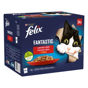 Felix Fantastic kapsičky pre mačky kura, hovädzie, králik, jahňacie v želé 24×85 g