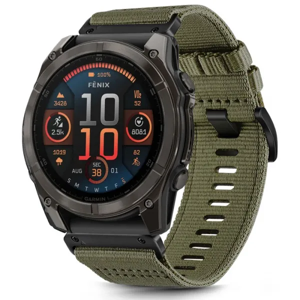 Tech-Protect Nylon Classic remienok na Garmin Fenix 5x / 5x Plus / 6x / 6x Pro / 7x / 8 51mm, olive