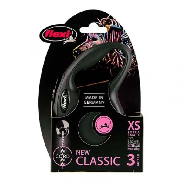 Vodítko Flexi Classic New lanko XS čierne 3m