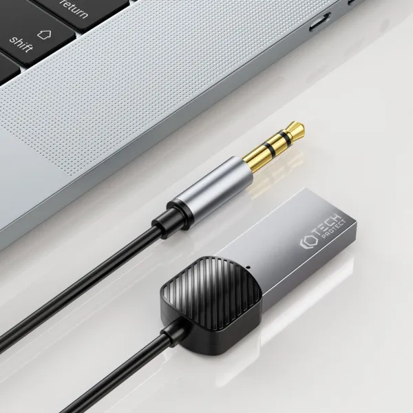 Tech-Protect Ultraboost bluetooth audio adaptér 3.5mm jack, šedý