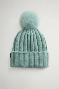 Čapica Woolrich Beanie Cashmere Pom Pom Chinois Green