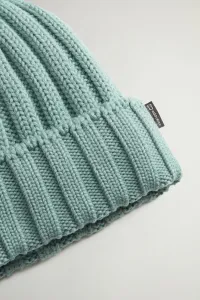 Čapica Woolrich Beanie Cashmere Pom Pom Chinois Green