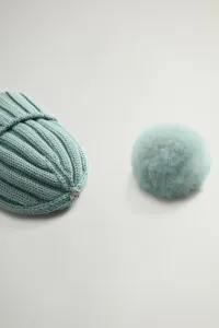 Čapica Woolrich Beanie Cashmere Pom Pom Chinois Green