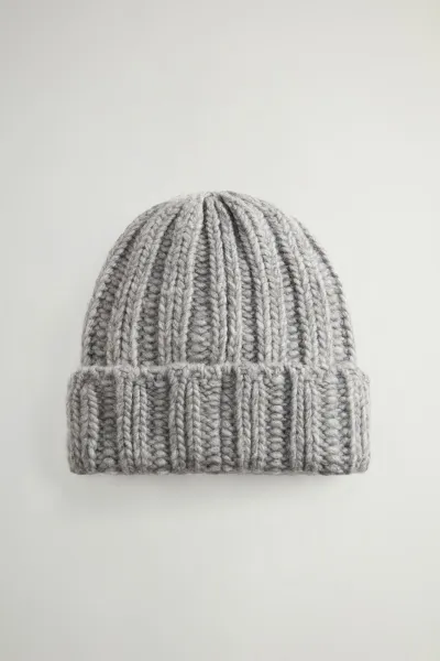 Čapica Woolrich Chunky Beanie Light Grey Melange