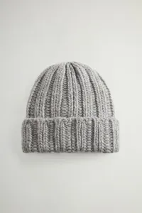 Čapica Woolrich Chunky Beanie Light Grey Melange