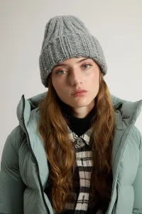 Čapica Woolrich Chunky Beanie Light Grey Melange