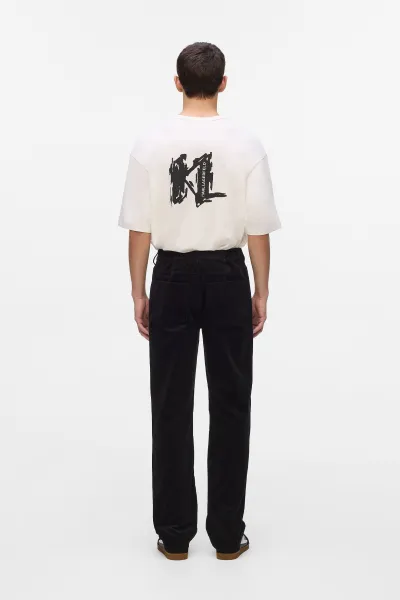 Nohavice Karl Lagerfeld Corduroy Pants Black