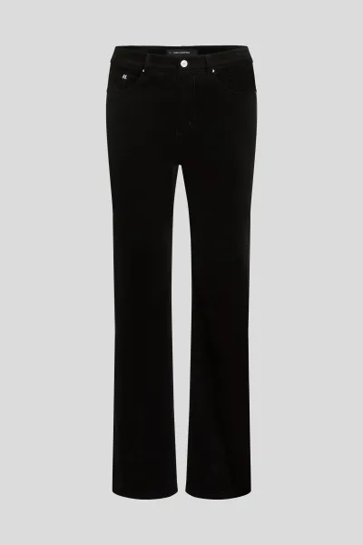 Nohavice Karl Lagerfeld Corduroy Pants Black