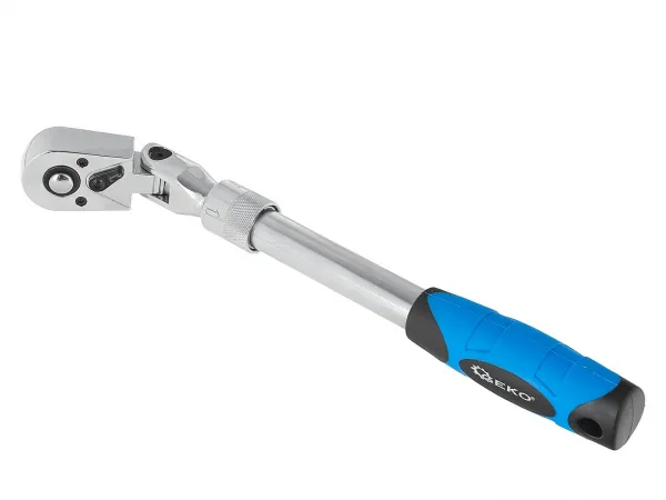 GEKO – teleskopická račňa s kĺbovou hlavou 3/8″, 285–375 mm, 72T (CrV)
