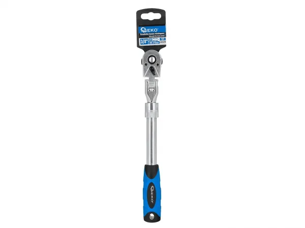 GEKO – teleskopická račňa s kĺbovou hlavou 3/8″, 285–375 mm, 72T (CrV)