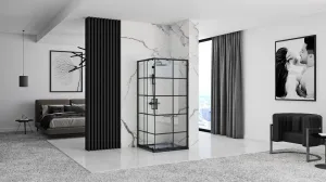 REA/S - Sprchovací kút CONCEPT 90x90 - čierny So sprchovou vaničkou Savoy black KPL-K1002