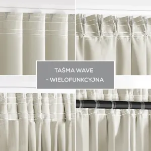 Záves AmeliaHome Blackout s multifunkčnou páskou 140x270 cm krémový, veľkosť 140x270