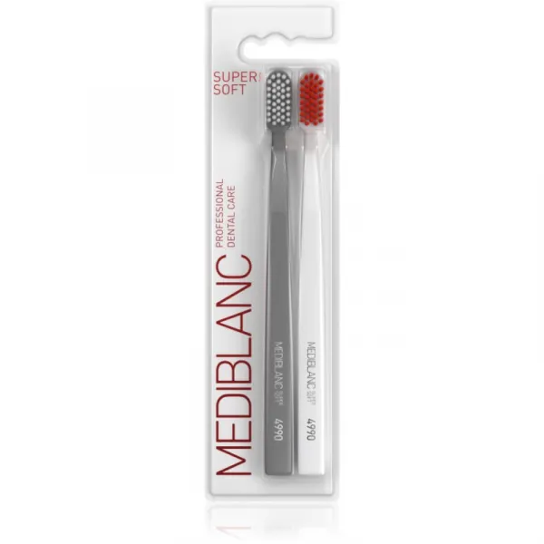 MEDIBLANC 4990 Super Soft zubné kefky supersoft Grey, White 2 ks