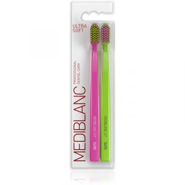 MEDIBLANC 5490 Ultra Soft zubné kefky ultra soft Pink, Green 2 ks