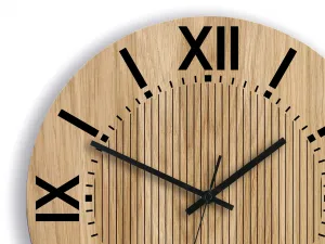 ModernClock Dřevěné nástěnné hodiny Santiago 33 cm dub přírodní/černé