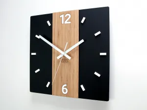 ModernClock Bambusové nástěnné hodiny Primo 30 cm hnědé/černé II