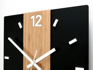 ModernClock Bambusové nástěnné hodiny Primo 30 cm hnědé/černé II