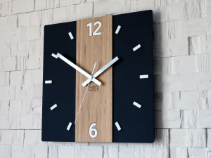ModernClock Bambusové nástěnné hodiny Primo 30 cm hnědé/černé II