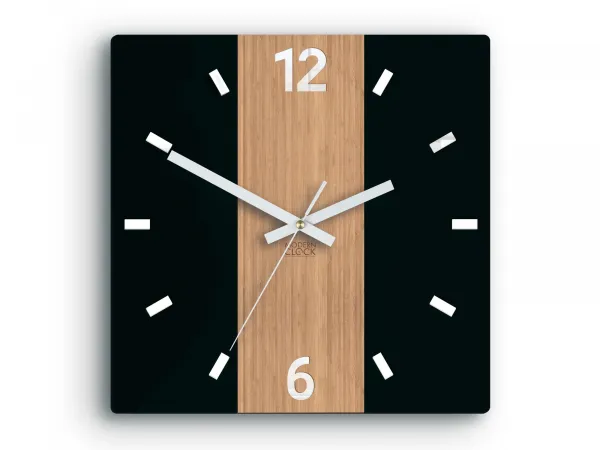 ModernClock Bambusové nástěnné hodiny Primo 30 cm hnědé/černé II