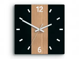 ModernClock Bambusové nástěnné hodiny Primo 30 cm hnědé/černé II