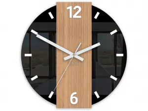 ModernClock Bambusové nástěnné hodiny Primo 30 cm hnědé/černé