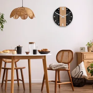 ModernClock Bambusové nástěnné hodiny Primo 30 cm hnědé/černé