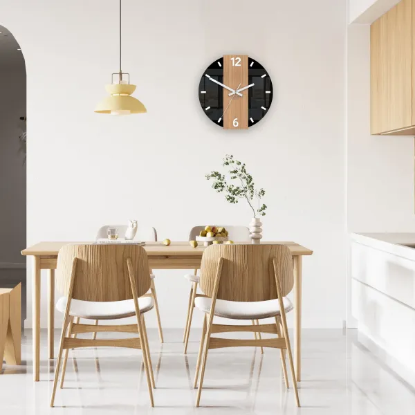 ModernClock Bambusové nástěnné hodiny Primo 30 cm hnědé/černé