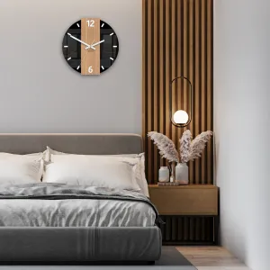 ModernClock Bambusové nástěnné hodiny Primo 30 cm hnědé/černé